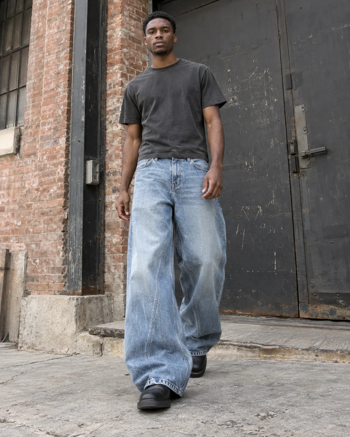 Baggy Wide-Leg Jeans — AI-generated custom streetwear concept