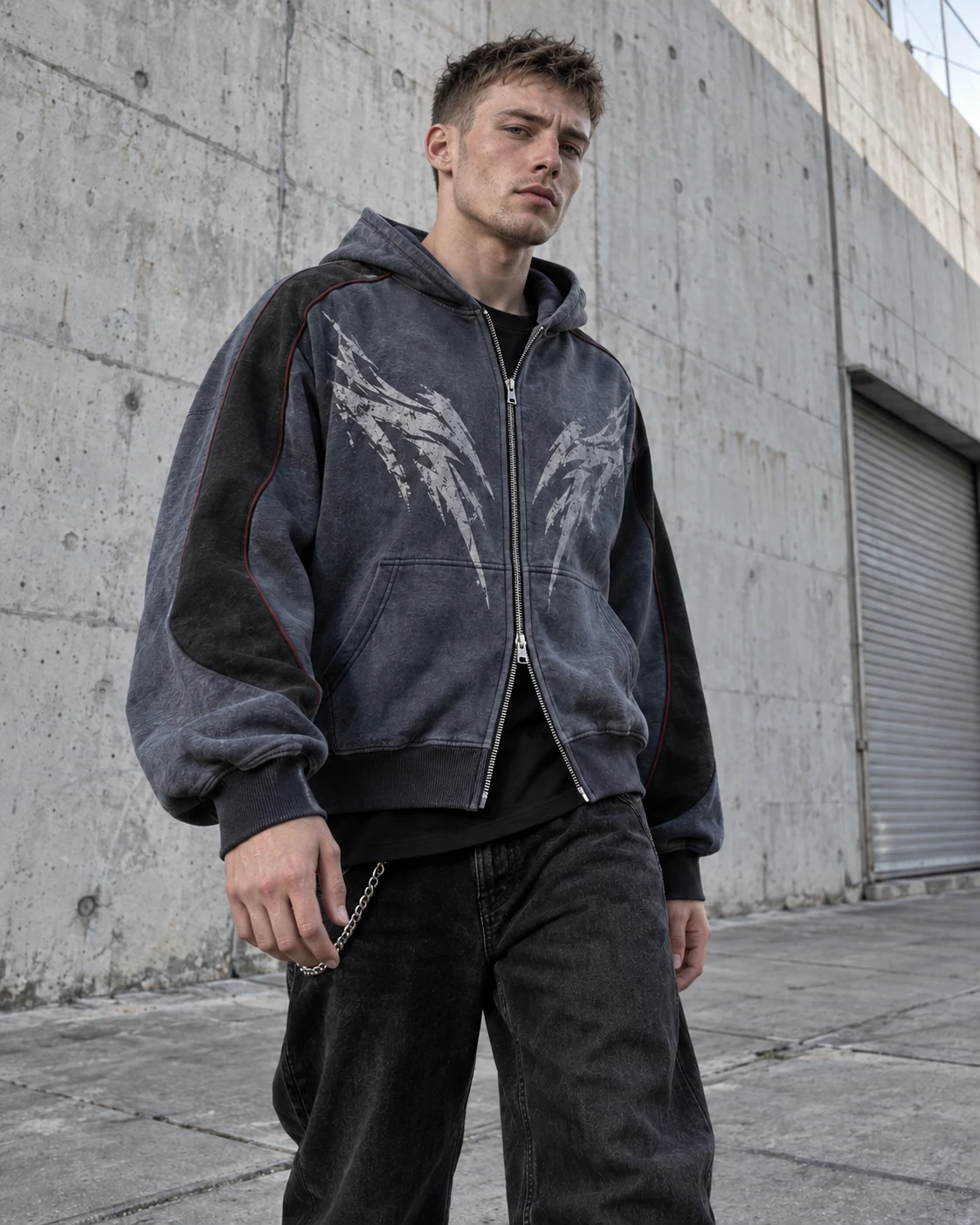 Cropped Zip Hoodie — AI-generated custom streetwear concept