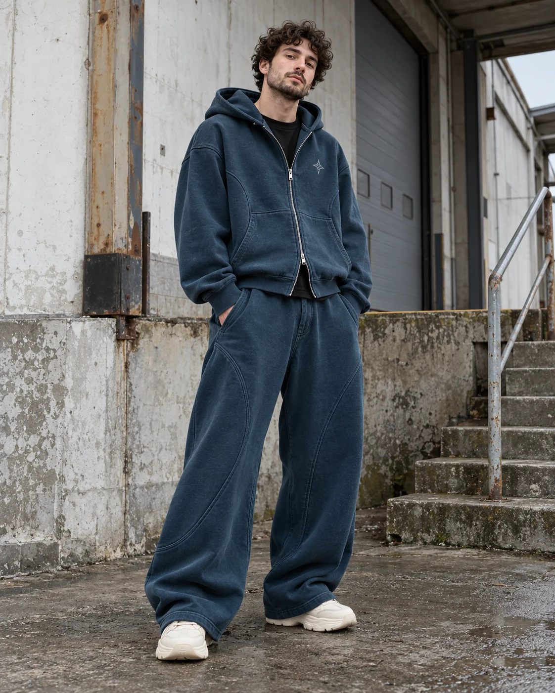 Cropped Zip Hoodie Set — AI-generated custom streetwear concept