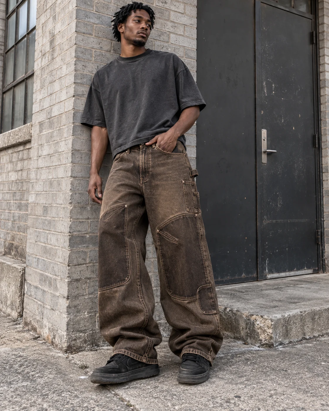 Double-Knee Carpenter Jeans — AI-generated custom streetwear concept