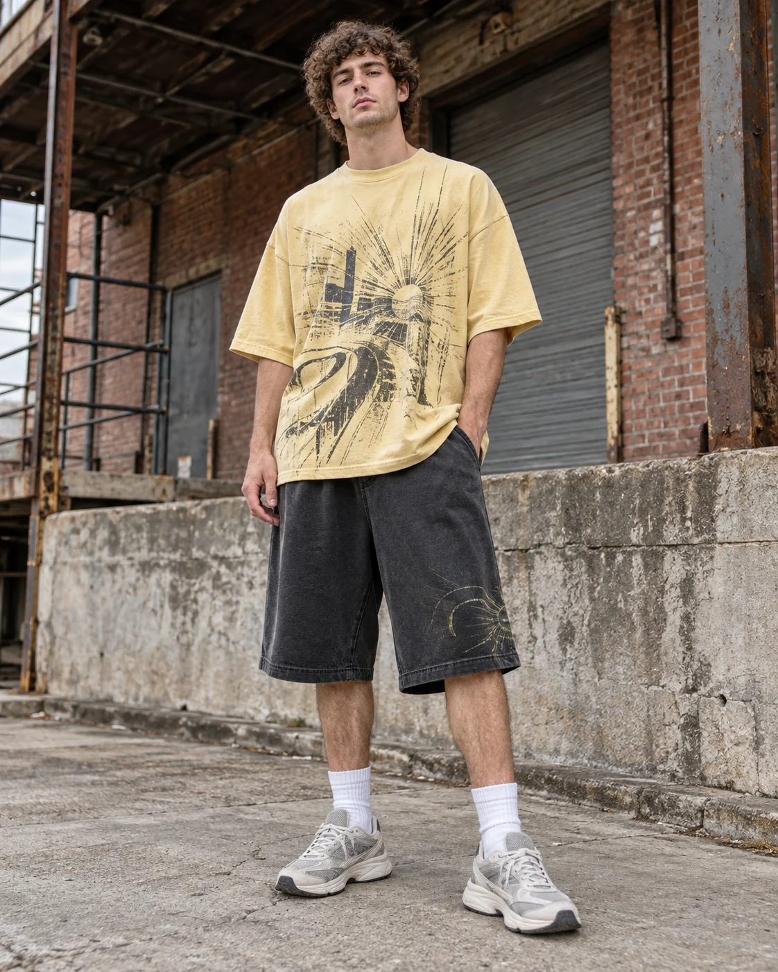 Graphic T-Shirt & Shorts Set — AI-generated custom streetwear concept