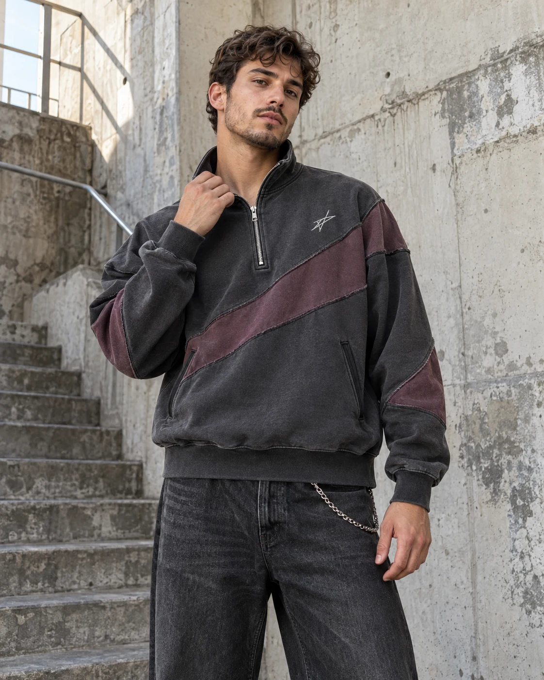 Half-Zip Sweatshirt — AI-generated custom streetwear concept