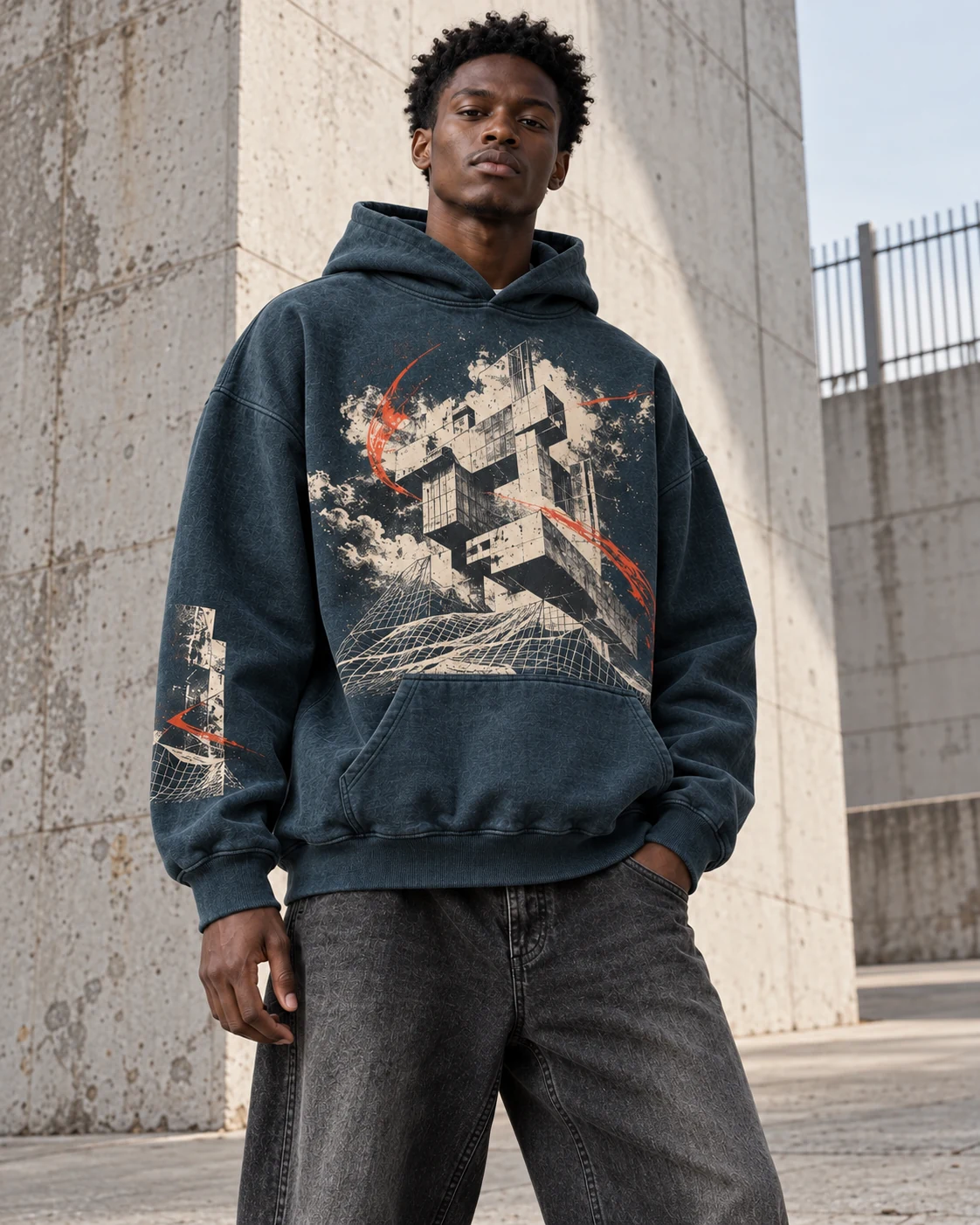 Oversized Graphic Hoodie — AI-generated custom streetwear concept